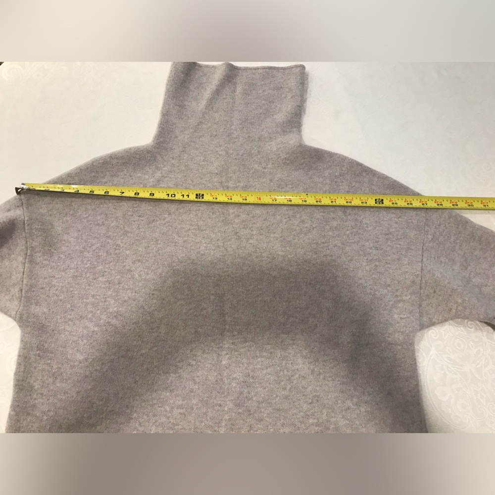 NEW!NORDSTROM SIGNATURE Long Sleeve 95% Cashmere Sweater Dress Tan SZ L - Picture 7 of 14